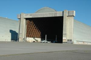 A small hangar at Moffet Field